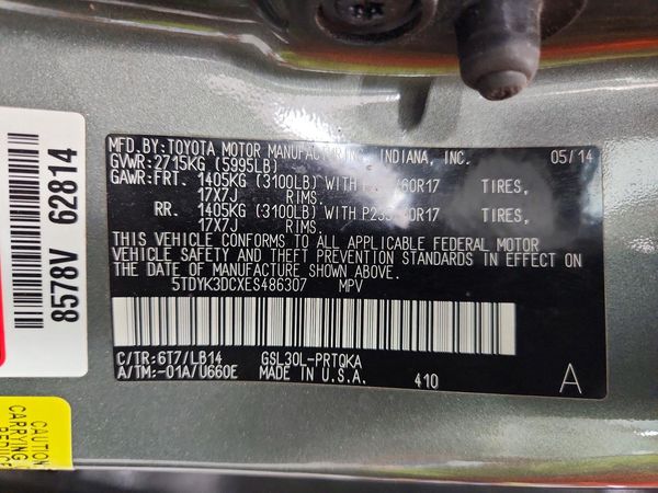 2014 TOYOTA SIENNA