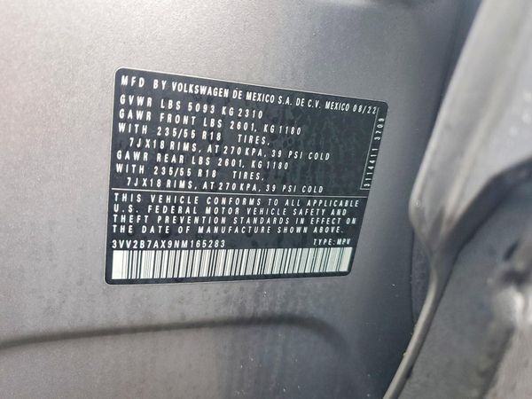 2022 VOLKSWAGEN TIGUAN 4Motion SE — VINS