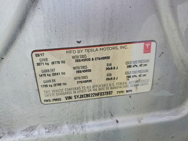 2017 TESLA MODEL X