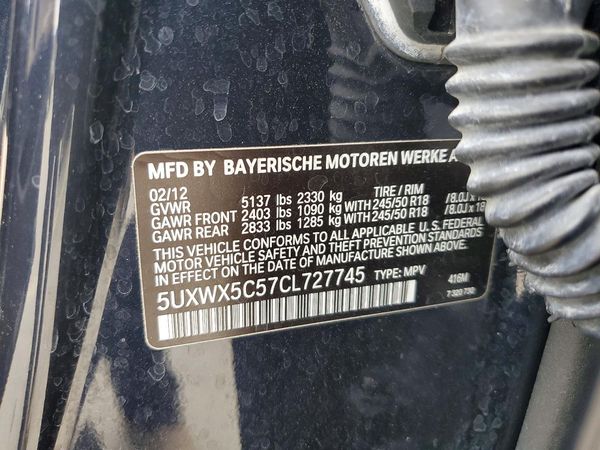 2012 BMW X3 xDrive28i — VINS