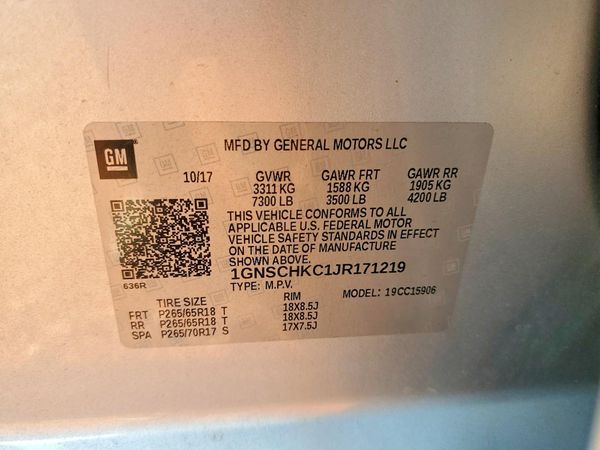 2018 CHEVROLET SUBURBAN LT