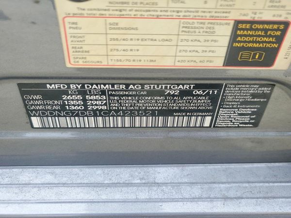 2012 MERCEDES-BENZ S S550