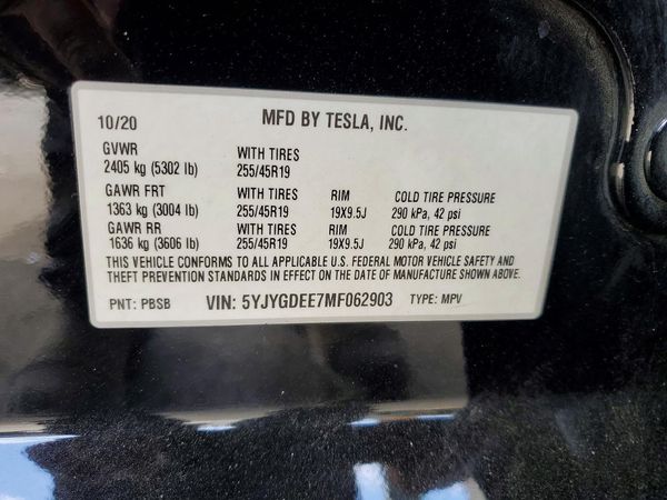 2021 TESLA MODEL Y