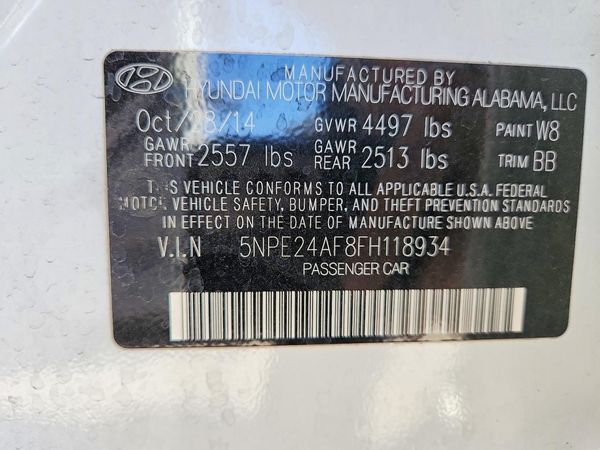 2015 HYUNDAI SONATA SE, ECO