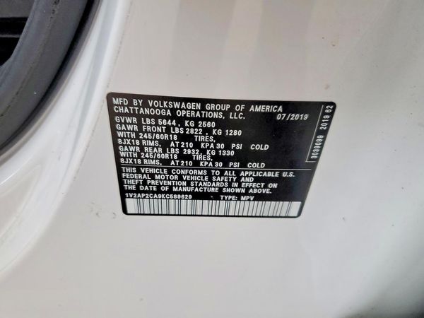 2019 VOLKSWAGEN ATLAS