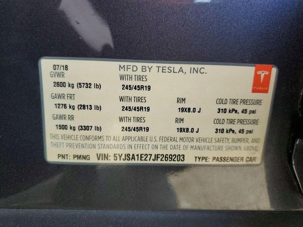 2018 TESLA MODEL S