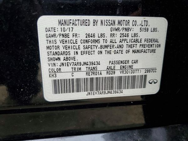 2018 INFINITI Q50 — VINS