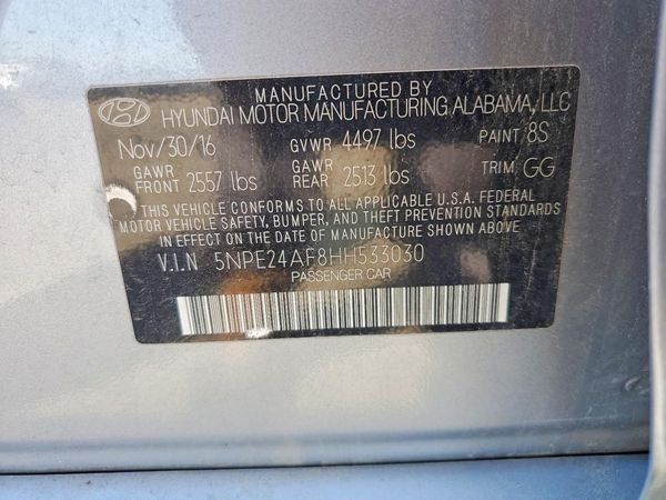 2017 HYUNDAI SONATA SE, Eco