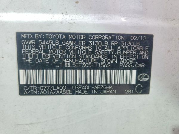 2012 LEXUS LS 460