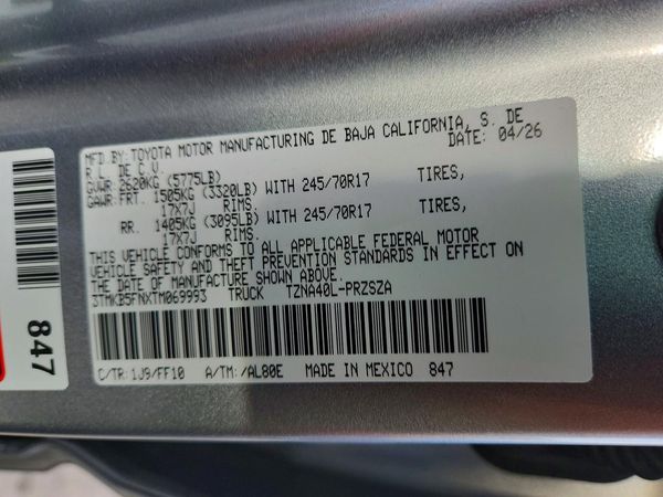 2026 TOYOTA TACOMA