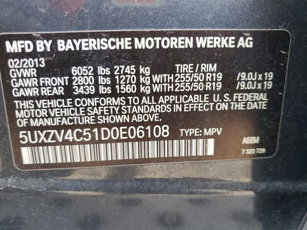 2013 BMW X5 xDrive35i — VINS