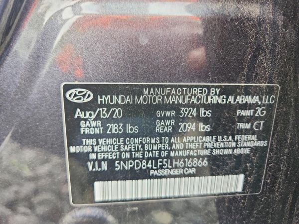 2020 HYUNDAI ELANTRA — VINS