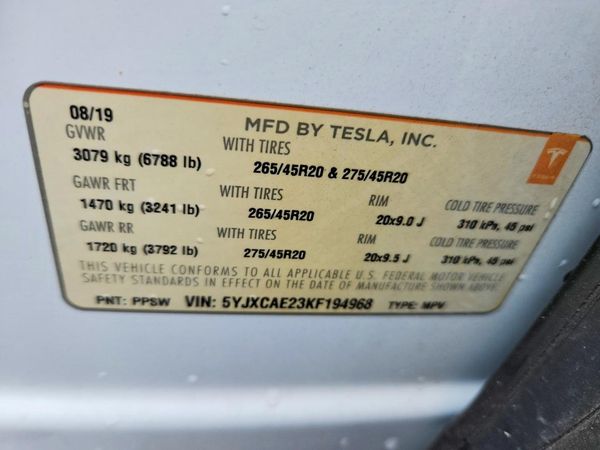 2019 TESLA MODEL X