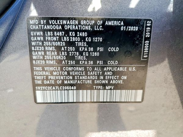 2020 VOLKSWAGEN ATLAS CROSS SPORT