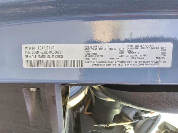 2021 RAM PROMASTER 3500 — VINS