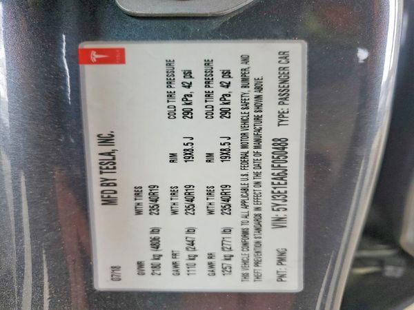 2018 TESLA MODEL 3