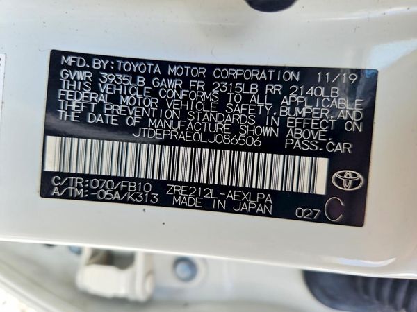 2020 TOYOTA COROLLA LE