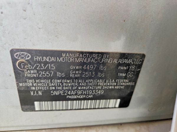 2015 HYUNDAI SONATA