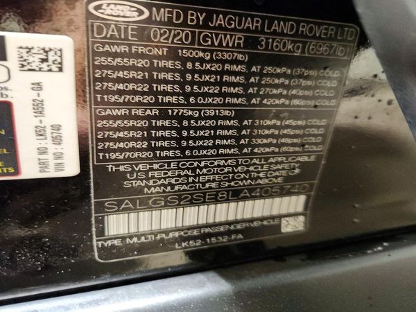 2020 LAND ROVER RANGE ROVER