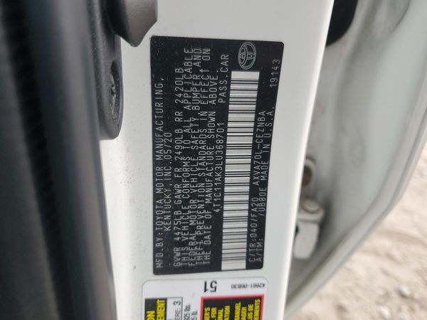 2020 TOYOTA CAMRY