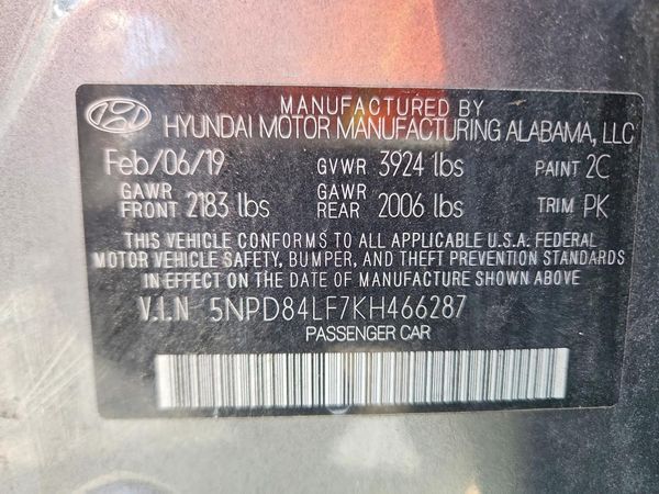 2019 HYUNDAI ELANTRA