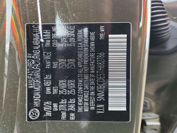 2026 HYUNDAI TUCSON SEL, SEL Plus — VINS