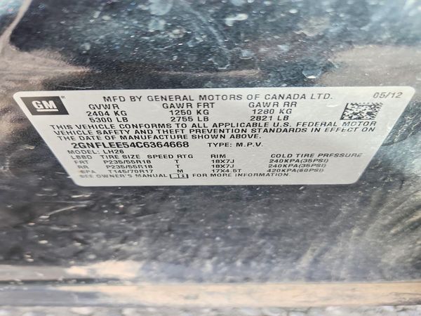 2012 CHEVROLET EQUINOX 1LT