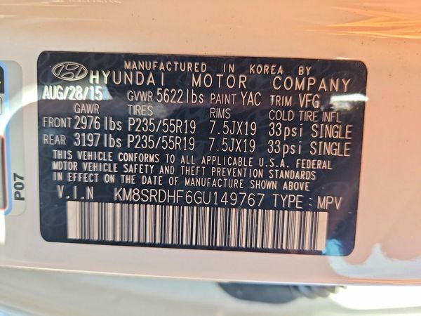 2016 HYUNDAI SANTA FE
