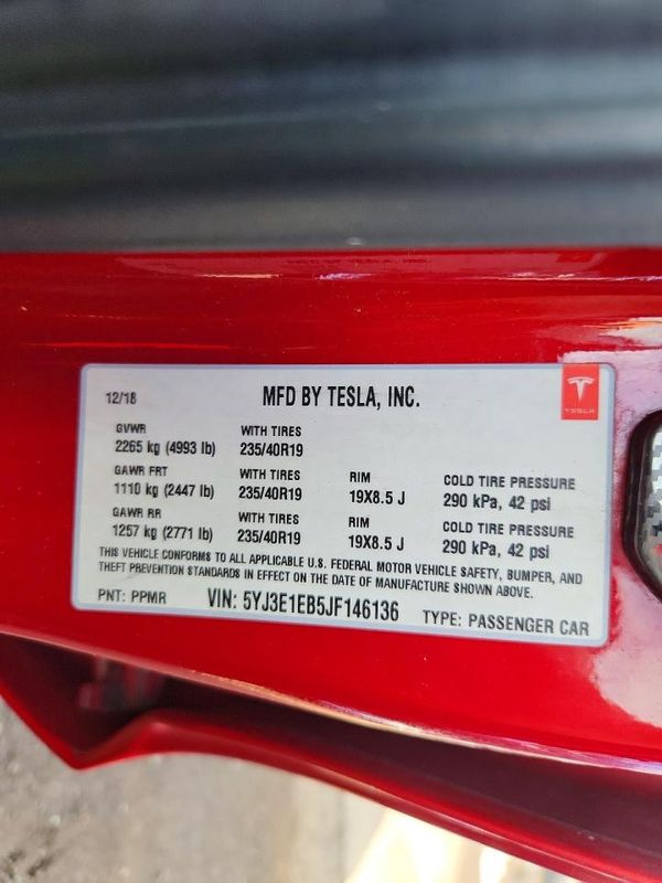 2018 TESLA MODEL 3