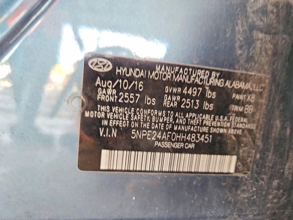 2017 HYUNDAI SONATA