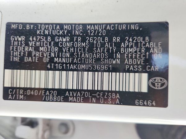 2021 TOYOTA CAMRY SE