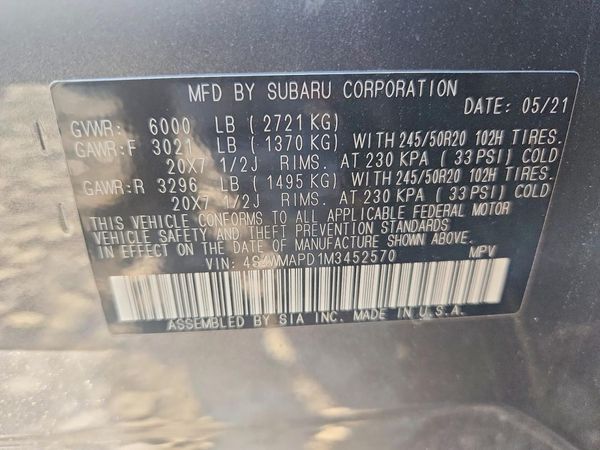 2021 SUBARU ASCENT