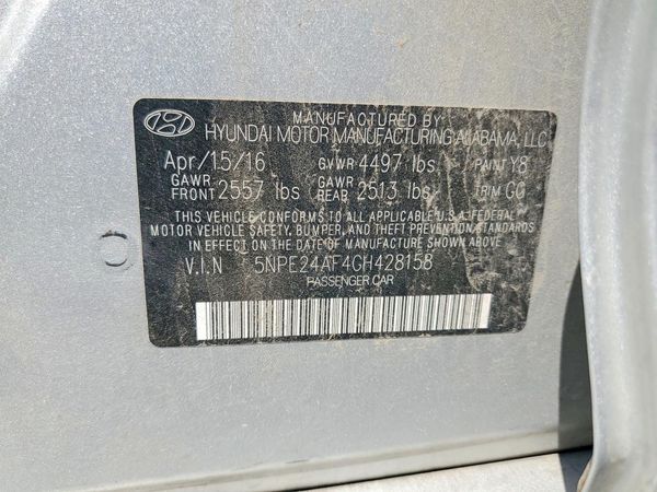 2016 HYUNDAI SONATA