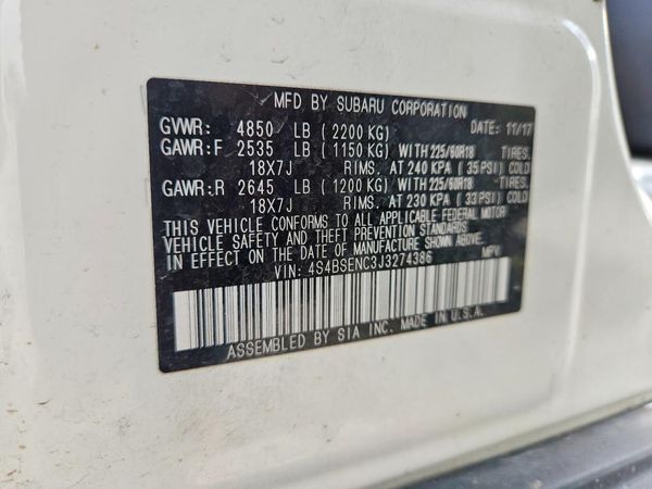 2018 SUBARU OUTBACK Limited+M/R+ES+NAVI — VINS