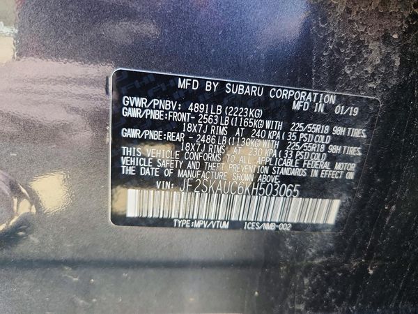 2019 SUBARU FORESTER