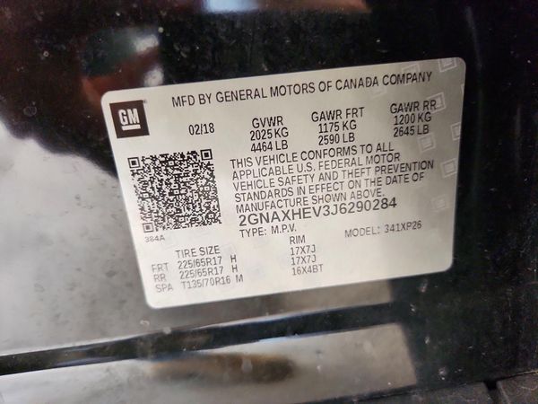 2018 CHEVROLET EQUINOX LS — VINS