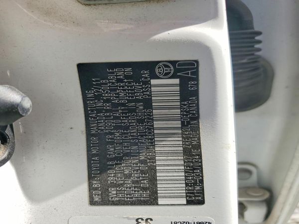 2012 TOYOTA COROLLA