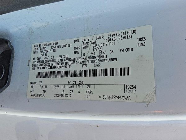 2019 FORD F150 — VINS