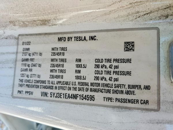 2022 TESLA MDL S STD