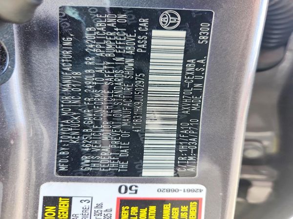 2018 TOYOTA CAMRY LE Hybrid — VINS