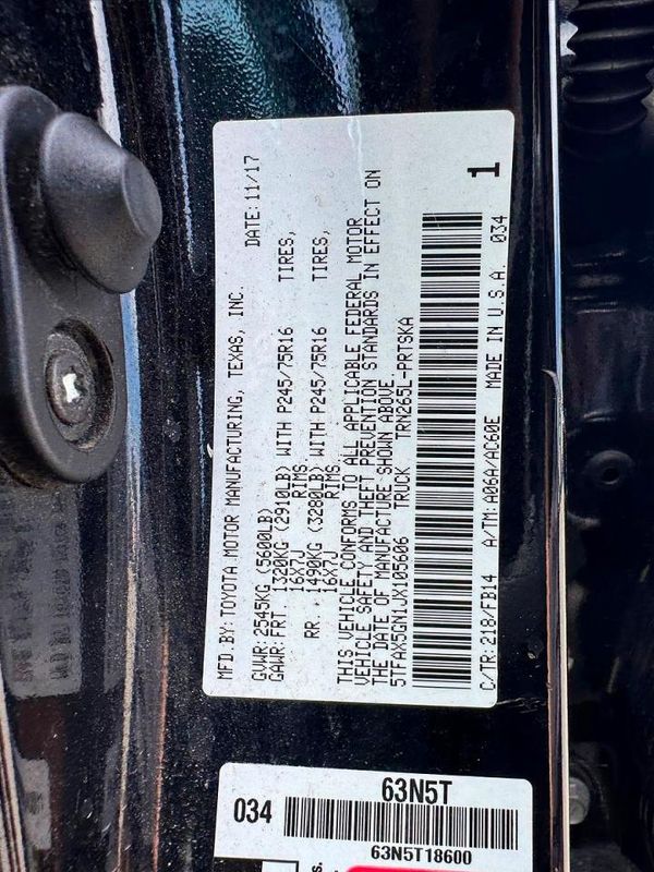 2018 TOYOTA TACOMA SR/SR5