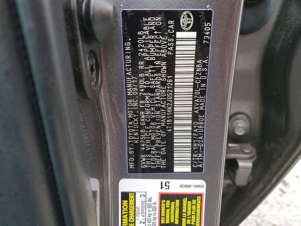 2018 TOYOTA CAMRY L/LE/SE/XLE