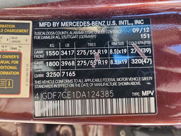 2013 MERCEDES-BENZ GL GL450 4MATIC