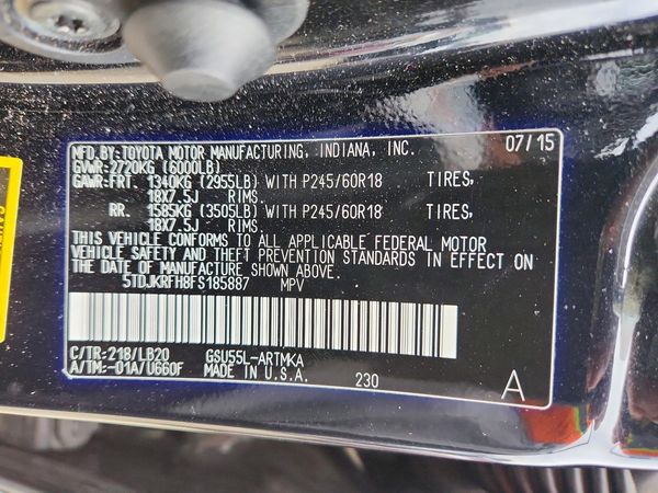 2015 TOYOTA HIGHLANDER Base/Hybrid