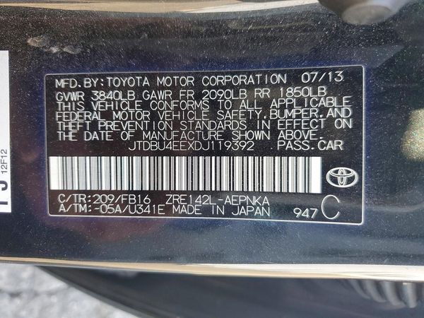 2013 TOYOTA COROLLA
