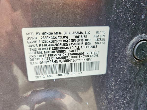 2016 HONDA PILOT EXL