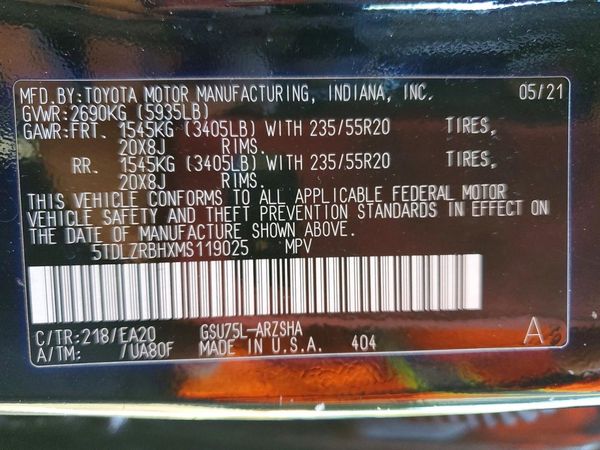2021 TOYOTA HIGHLANDER XSE
