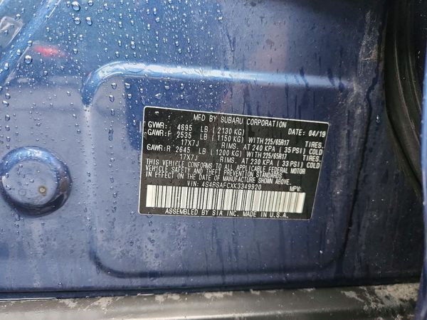 2019 SUBARU OUTBACK