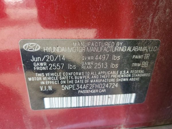 2015 HYUNDAI SONATA