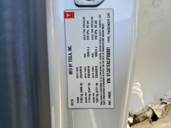 2018 TESLA MODEL 3
